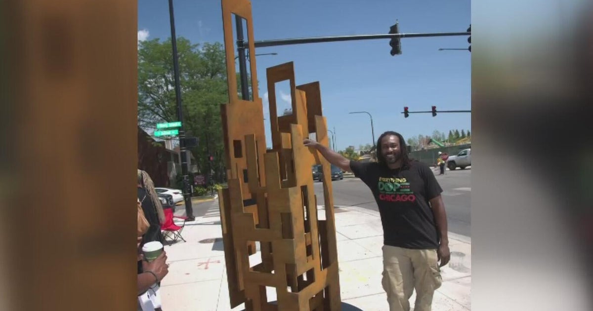 New sculpture by Chicago artist D. Lamar Preston unveiled in Woodlawn 