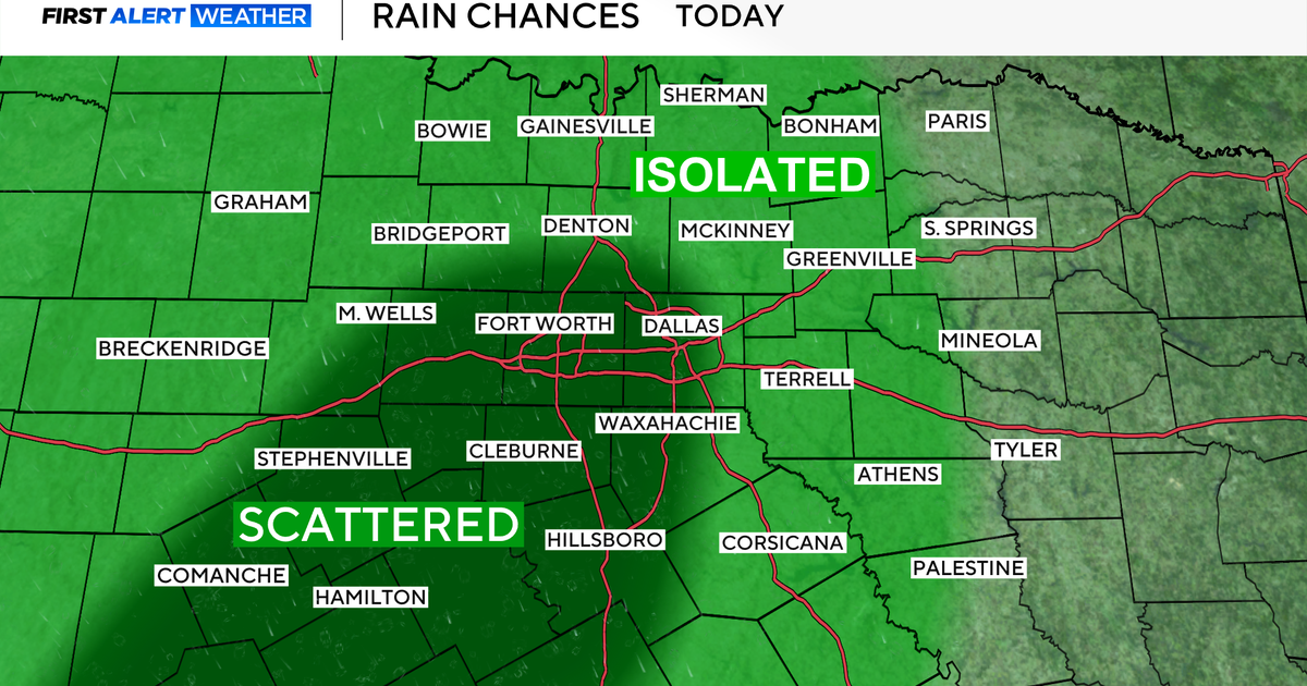 Spotty showers, storms to move across DFW, bringing slightly cooler temps 