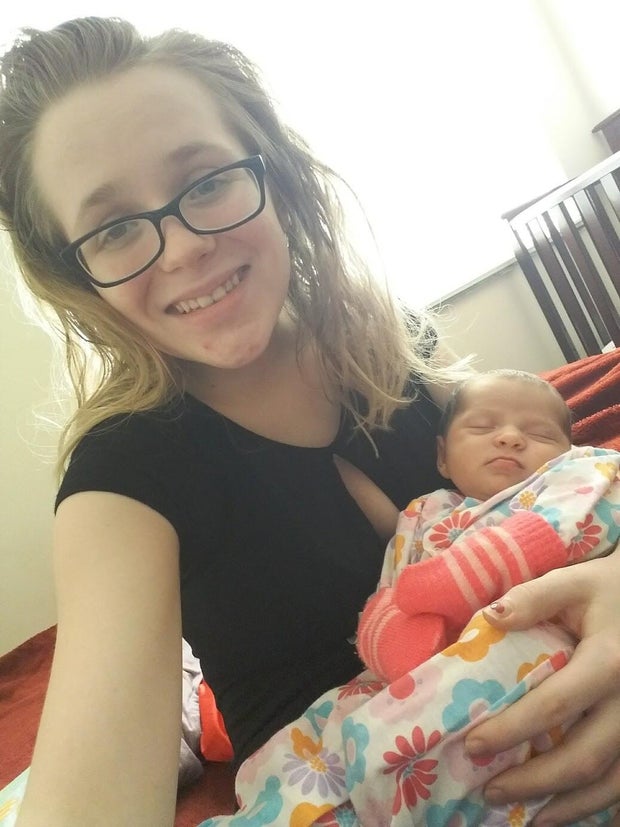 Victoria Villanueva and her baby. 