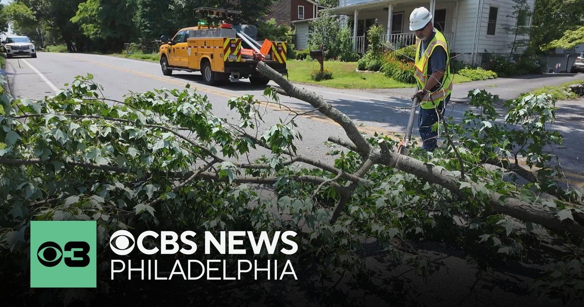 Cleanup continues in Philadelphia suburbs after strong storms brought heavy rain, strong wind - CBS Philadelphia