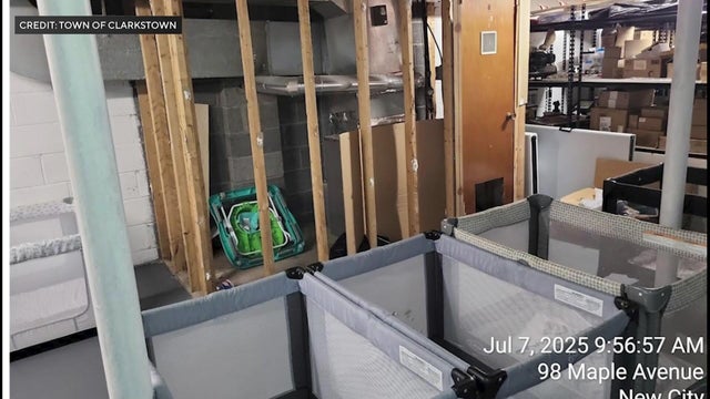 Cribs in an unfinished basement 