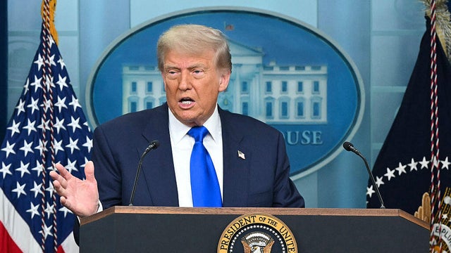 President Trump speaks during a news conference in the press briefing room of the White House on June 27, 2025, in Washington, D.C.