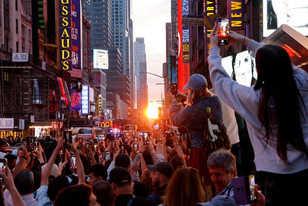 Manhattanhenge Sunset in New York City 