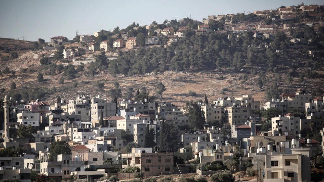A view of the Palestinian buildings in the village of Deir 