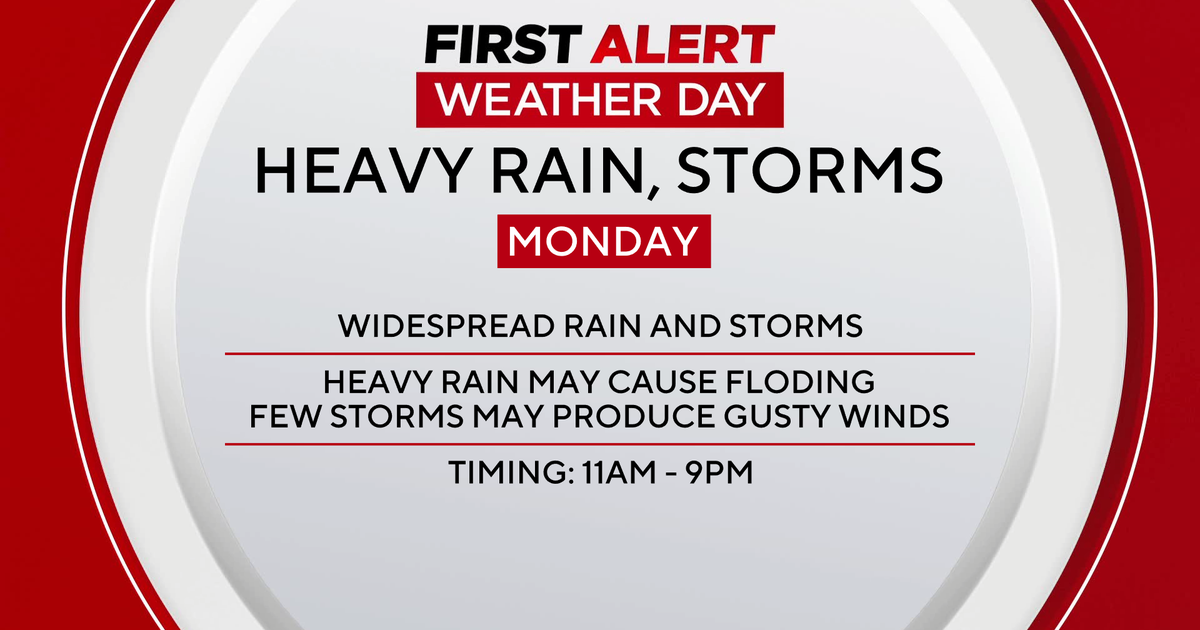 Alert Day on Monday with storms that could produce strong winds, street flooding 