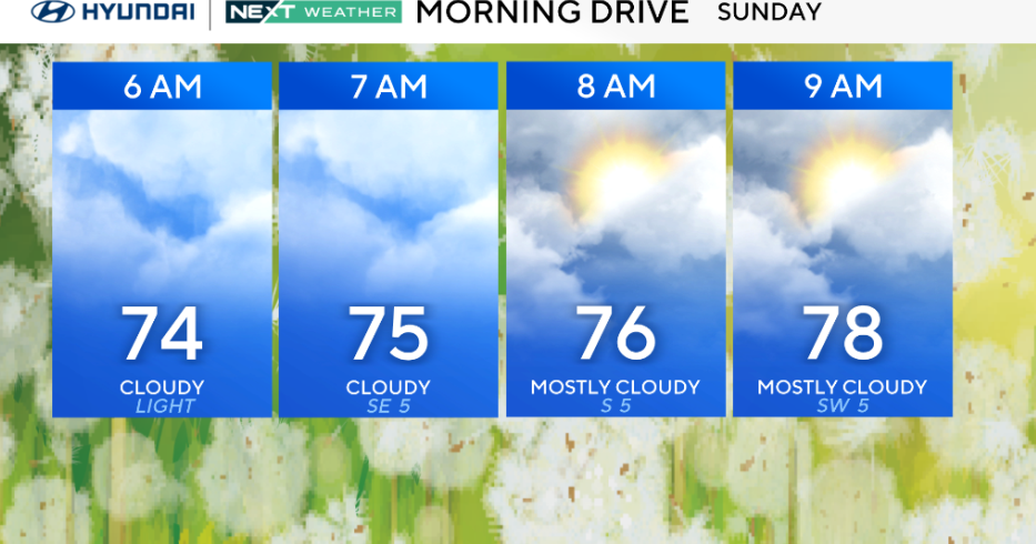 Mostly sunny Sunday with an isolated shower or storm in the Philly region 