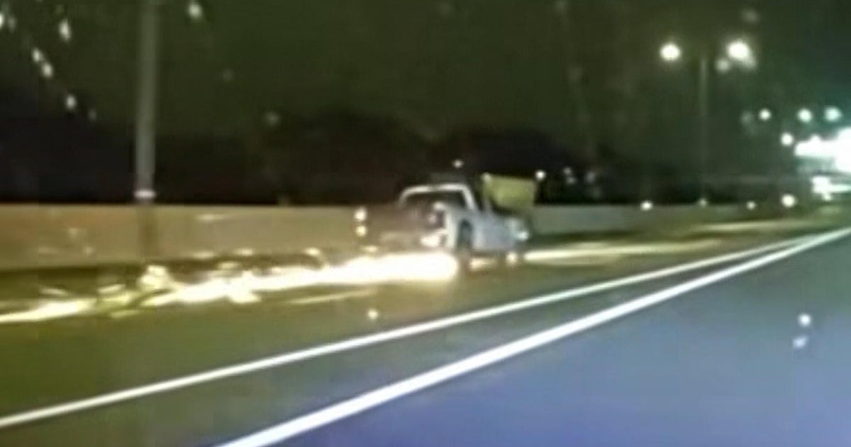 Video shows sparks flying from stop stick-disabled truck in chase 
