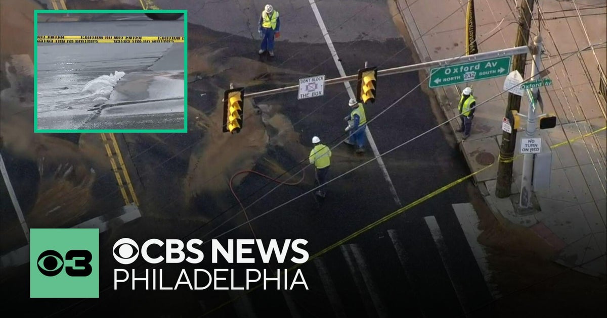 Water main break shuts down busy Northeast Philly intersection - CBS ...