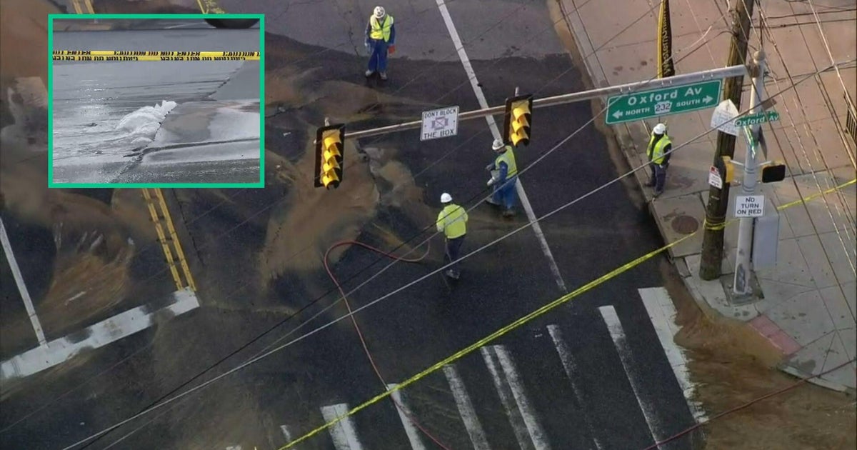 Water main break closes major intersection in Northeast Philly 