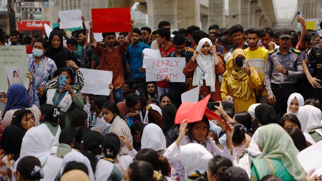 Air Force training aircraft crashed into Milestone College campus, in Dhaka 
