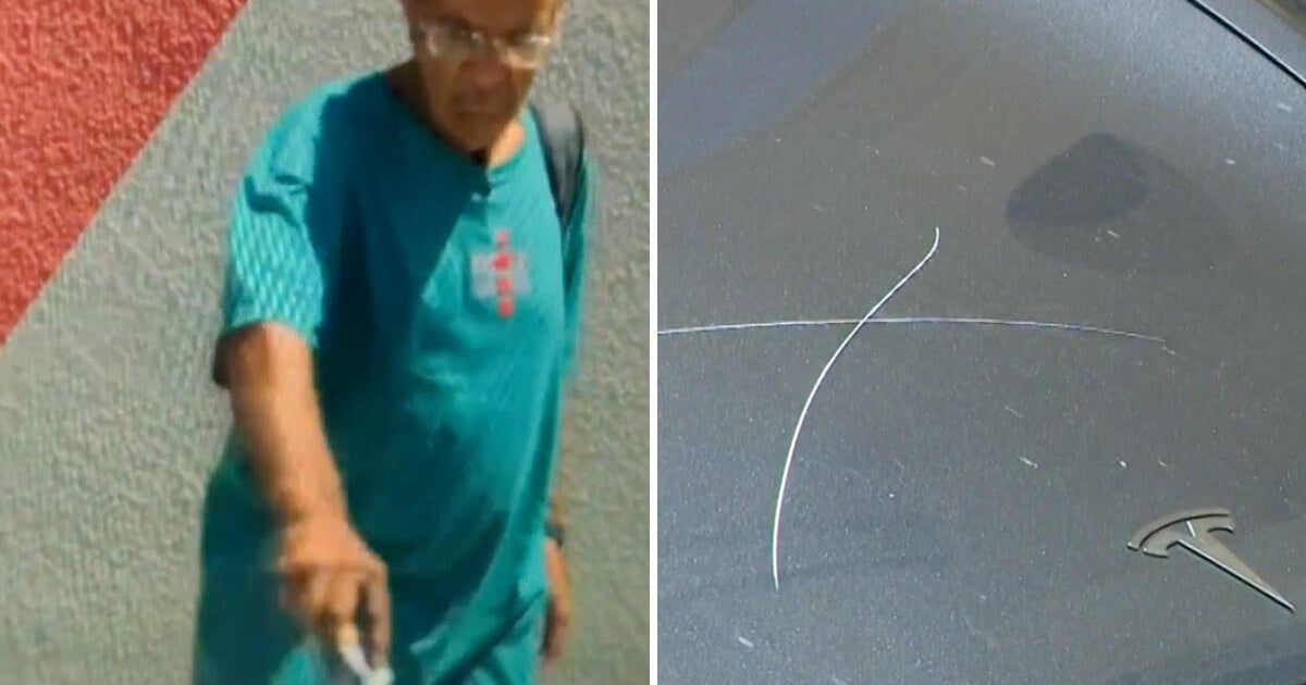Video shows man scratching Tesla with box cutter in Little Haiti 