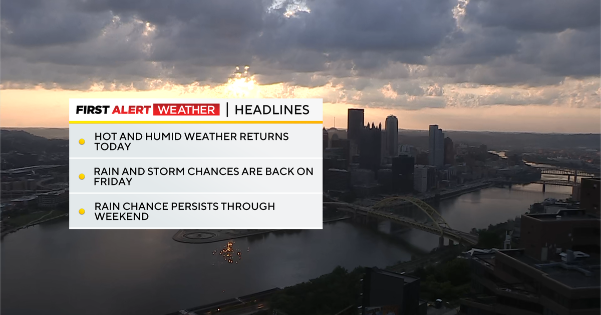 Pittsburgh gets a return of hot and humid weather with storms closing out the week 