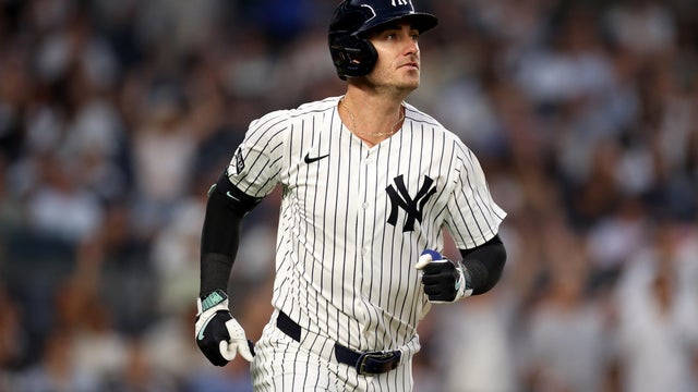 Cody Bellinger #35 of the New York Yankees connects for his third inning three run home run against the Tampa Bay Rays at Yankee Stadium on July 29, 2025 in New York City. 