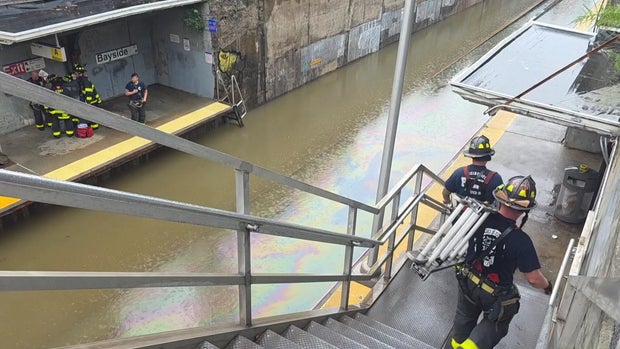 Flooded LIRR tracks 