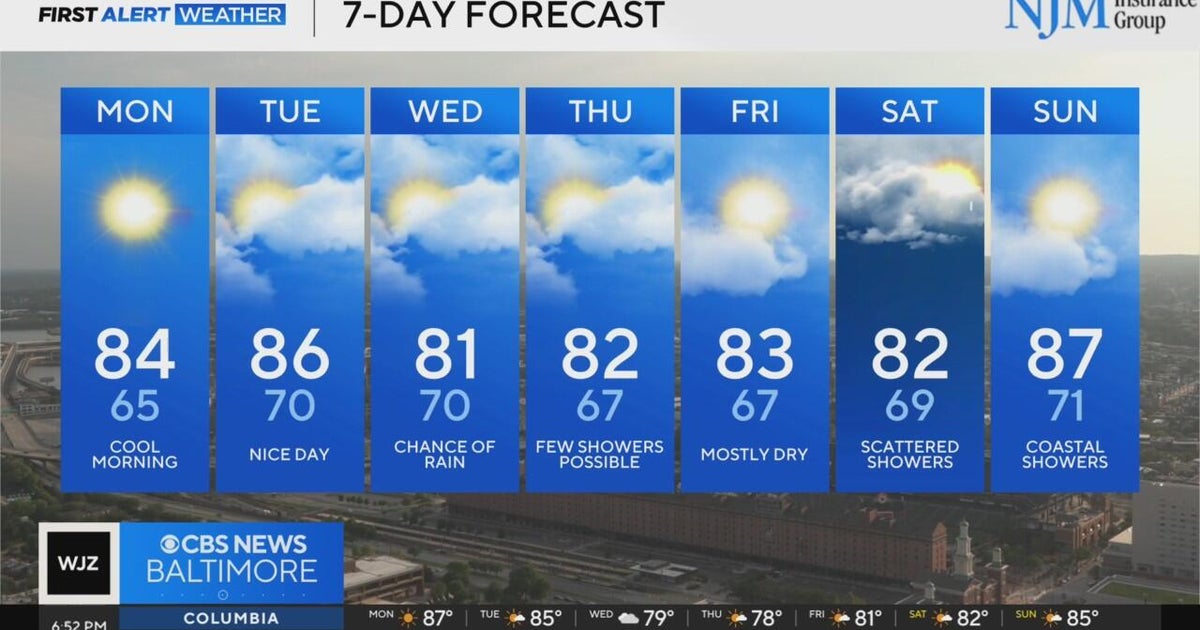 Pleasant weather to begin the workweek in Maryland - CBS Baltimore