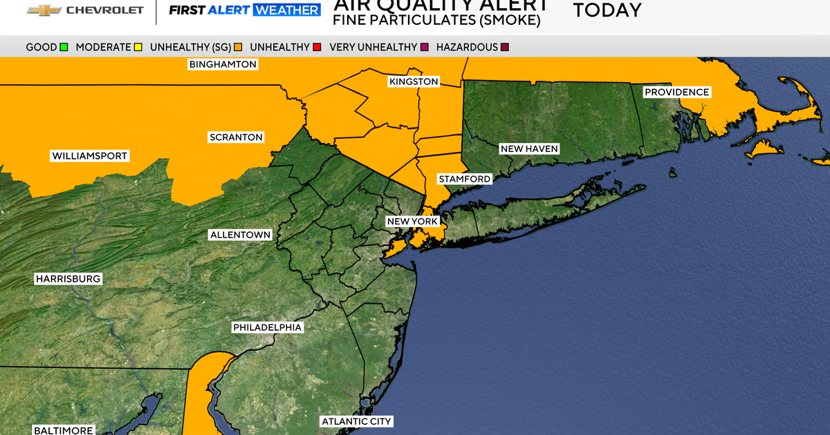 Map shows air quality alert for NYC, Hudson Valley today 