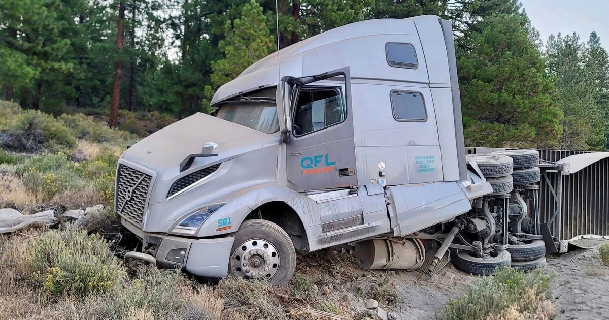 I-80 traffic slow near California-Nevada border after big rig hauling Tesla batteries crashes 