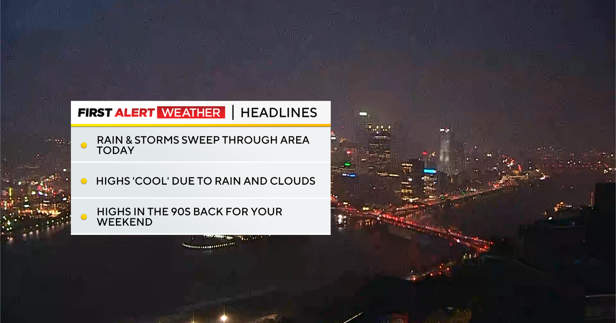 Pittsburgh's stretch of dry weather comes to an end as scattered storms roll through on Wednesday 