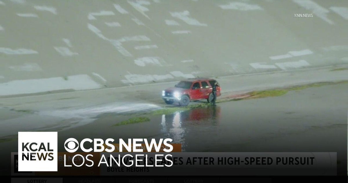 Boyle Heights pursuit suspect escapes by fleeing in the LA River - CBS ...