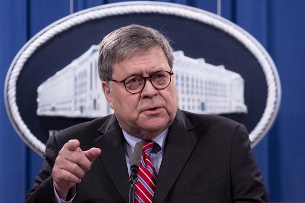 Prokurator generalny William Barr organizuje konferencję prasową w 2020 roku