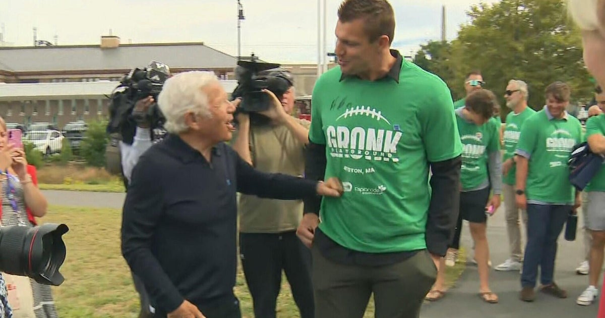 Rob Gronkowski celebrates opening of "Gronk Playground" in Boston 