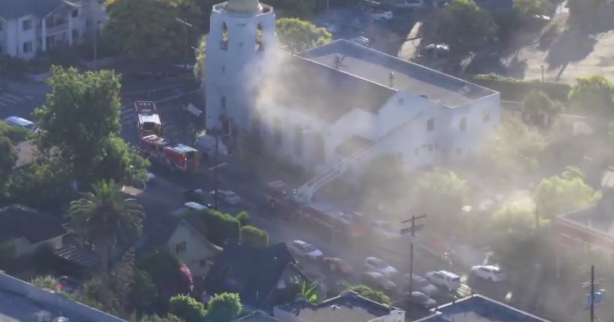 Arson investigation underway after vacant Echo Park church catches fire 