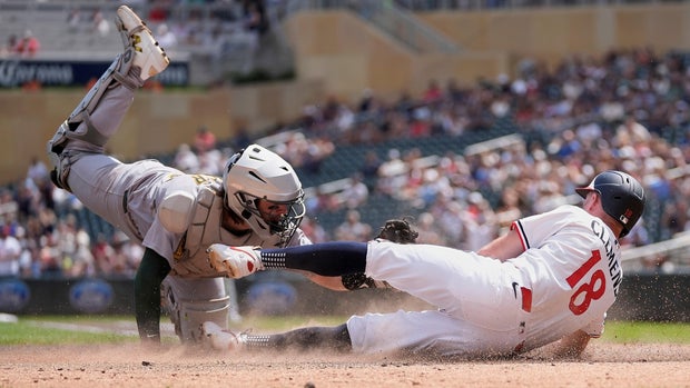 APTOPIX Athletics Twins Baseball 