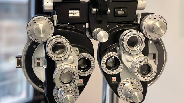 Phoropter or Refractor used for eye exam 
