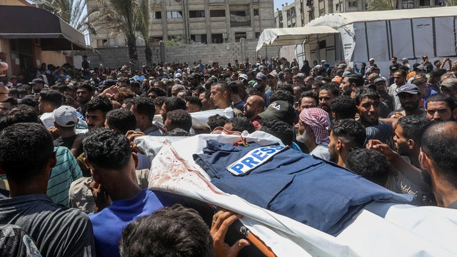 Farewell ceremony held for four journalists killed in Israeli attack in Khan Yunis 