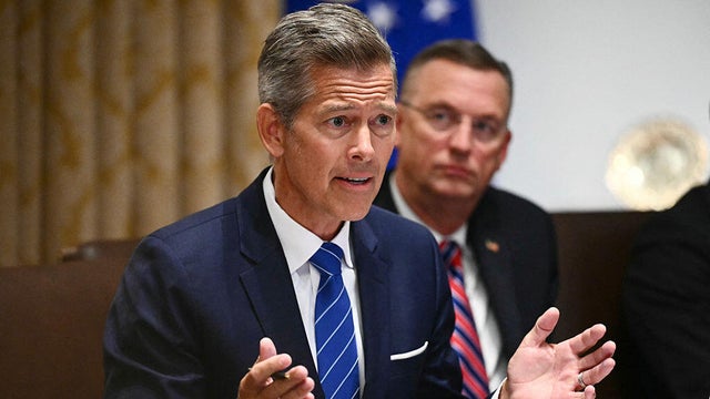 Secretary of Transportation Sean Duffy speaks during a Cabinet at the White House on Aug. 26, 2025. 