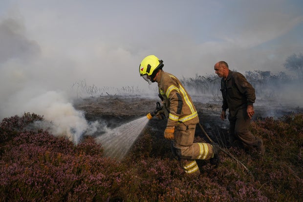 MOURLAND fire is spread near Raf Fylingdales in northern Yorkshire 
