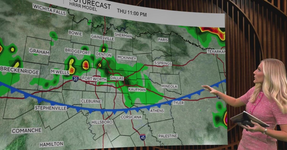 Storm chances end the week as cold front moves in to North Texas - CBS ...