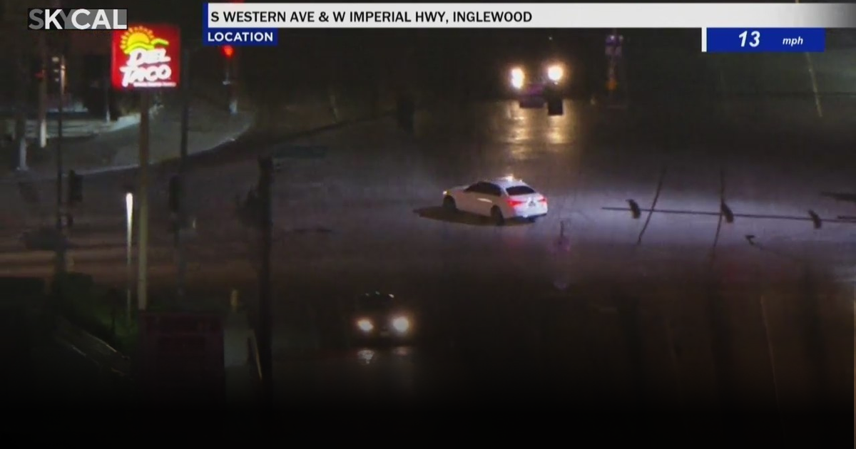 Pursuit suspect jumps into another car after crashing in South LA - CBS ...