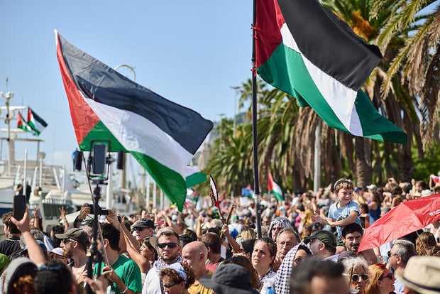 Humanitarian Flotilla Departs Barcelona For Gaza As Activists Mobilize Against Israel's Aid Blockade 