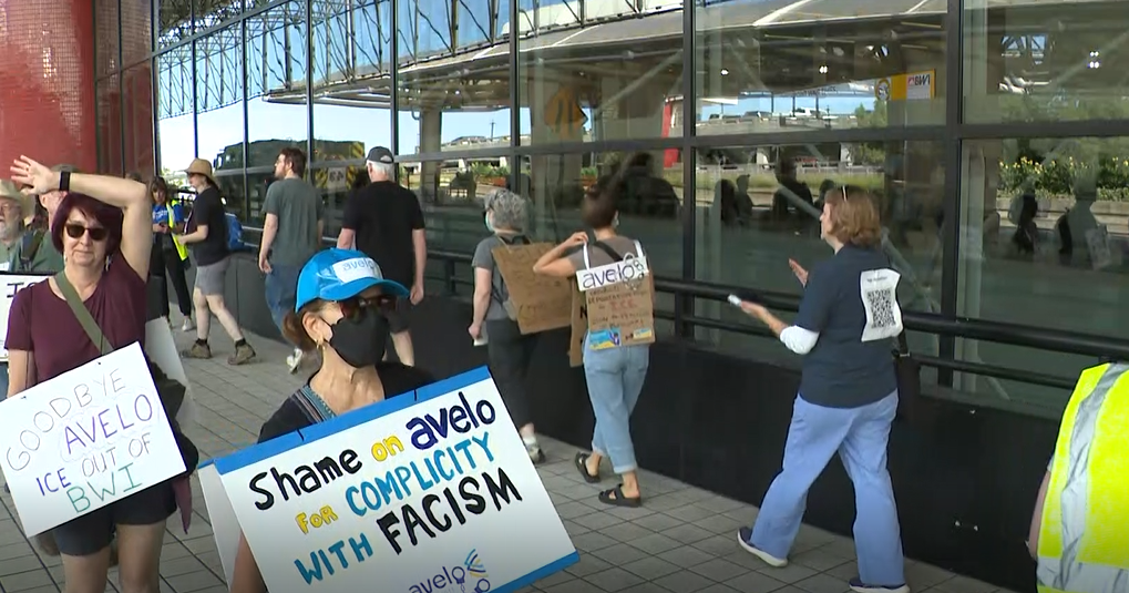 Baltimore Protesters Demand End to Avelo ICE Deportation Flights