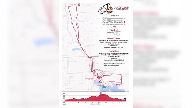 Maryland Cycling Classic 2025 Route 
