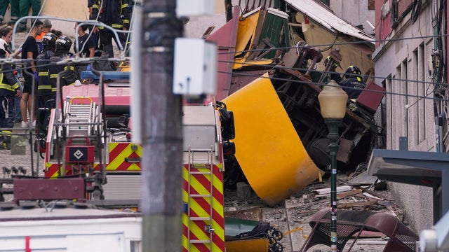APTOPIX Portugal Streetcar Derailed 