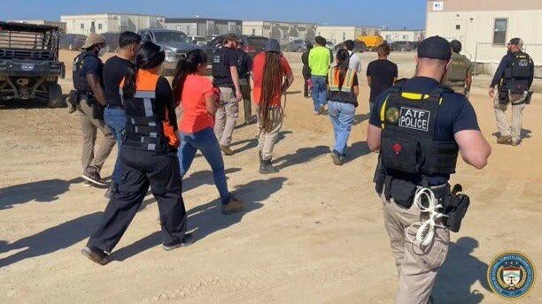 Federal authorities conduct an immigration enforcement operation at a Hyundai battery plant in Bryan County, Georgia, Sept. 4, 2025. 