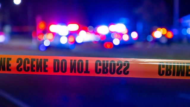 Police lights at crime scene 