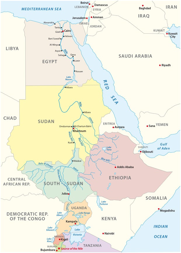 Nile river map 