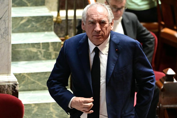 France's Prime Minister Francois Bayrou leaves the Chamber of Deputies prior to a confidence vote over the government's austerity budget, at the National Assembly in Paris on Sept. 8, 2025. 