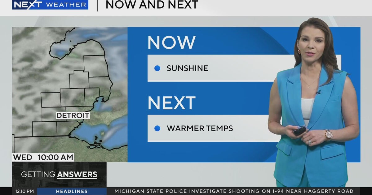 More sunshine and warmer temperatures - CBS Detroit