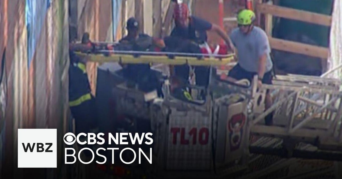 Injured construction worker rescued in Boston's South End - CBS Boston
