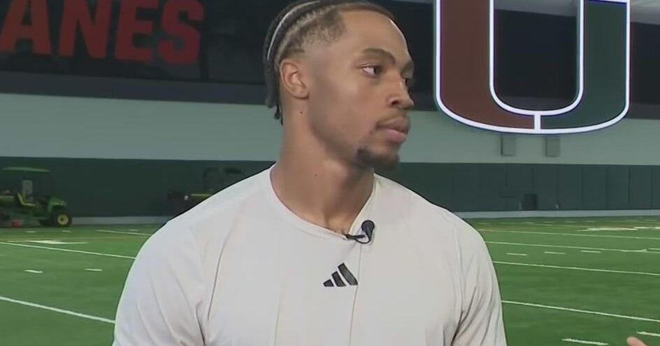 University of Miami wide receiver C.J. Daniels on how he ended up in South Florida – CBS News