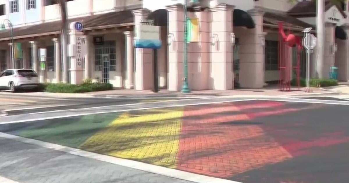 South Florida colorful crosswalks slowly being painted over – CBS News