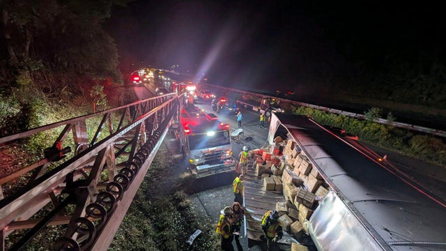 Overturned Truck on I-95 in Harford County Maryland 
