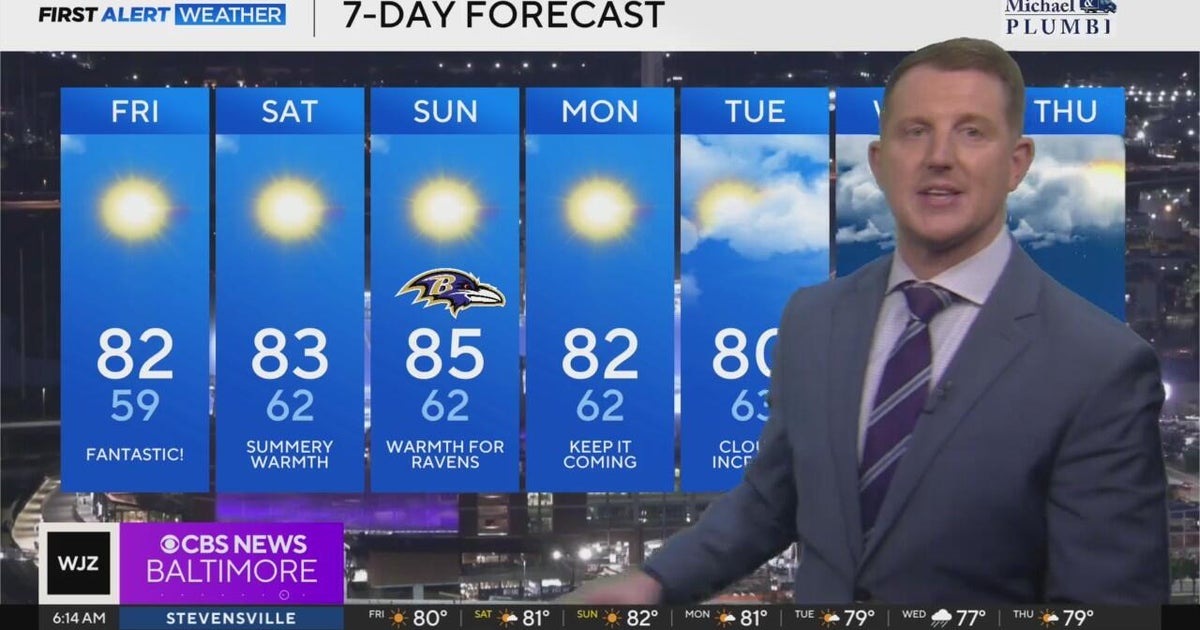 Cool start Friday before warm weekend weather in Maryland - CBS Baltimore