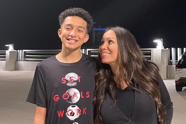 Megan Garcia with her son 