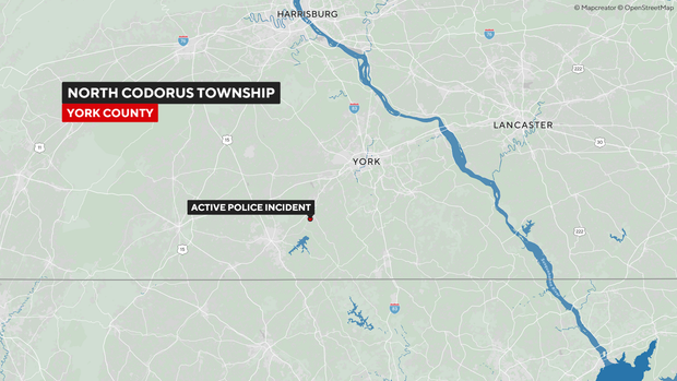 A map showing North Cordorus Township in York County, Pennsylvania 