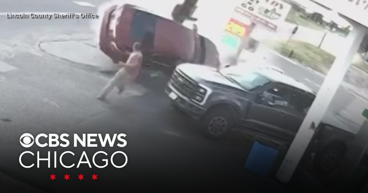 Man narrowly avoids being hit by car near gas station in Nebraska - CBS ...